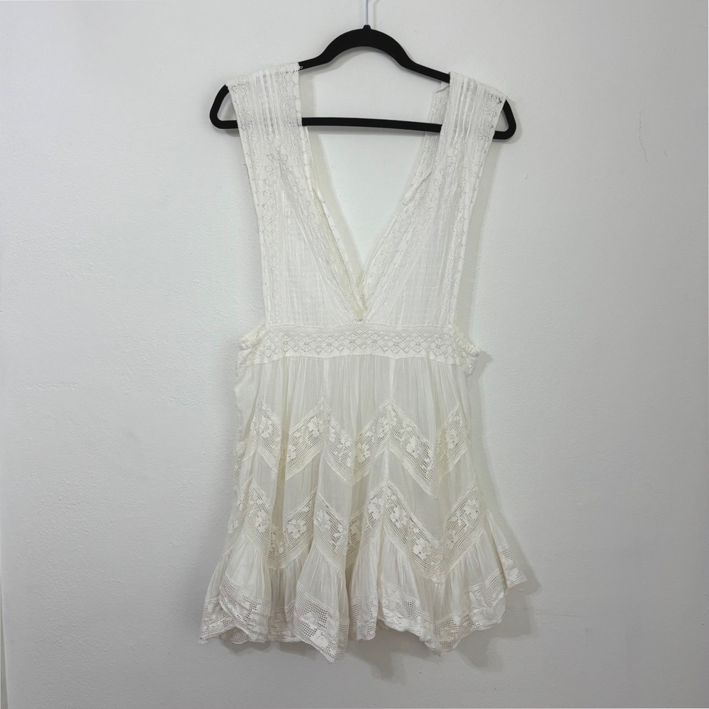 Free People Intimately Tunic Boho Lace Gauze Beach Cottagecore White Womens SP - Picture 8 of 11